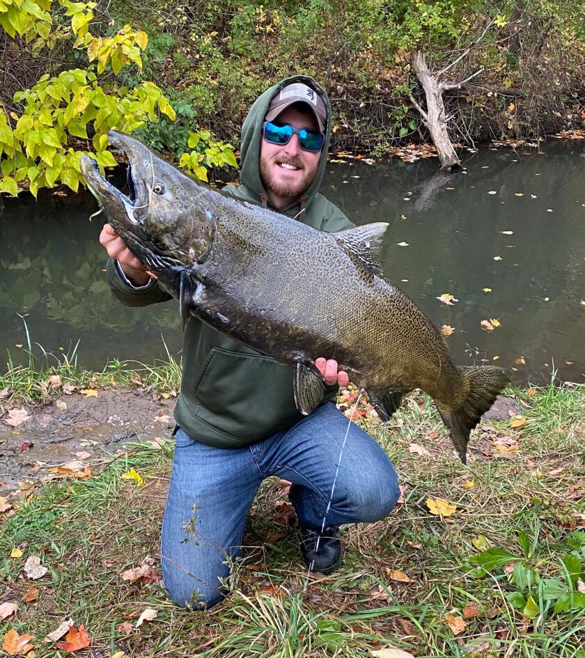 A.J. Cwiok found a big Chinook on Trail Creek. Provided photo