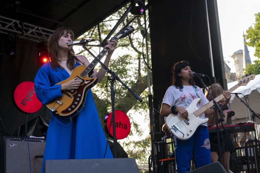 Faye Webster performs at the Blue Saga at Pitchfork music festival at Union Park, Saturday, Sept. 11, 2021.