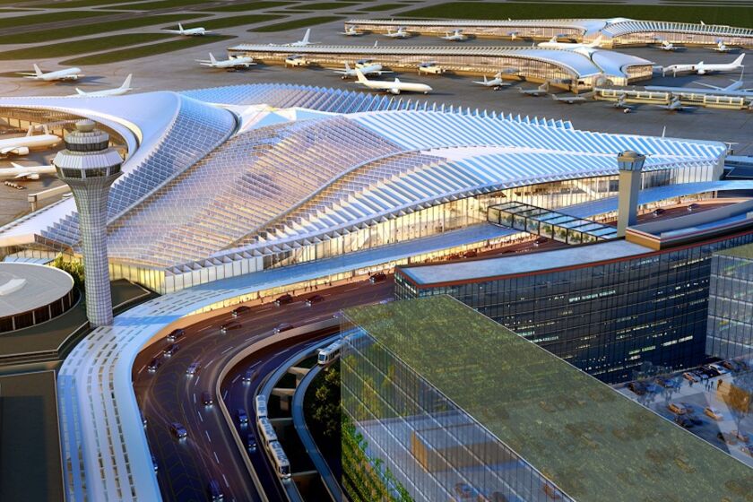 A rendering of the planned new Terminal 2, the “global terminal,” at O’Hare Airport.