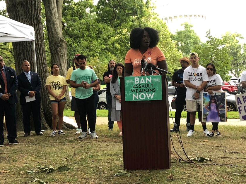 Highland Park group organizes Capitol Hill push for assault weapons ban 1 Speaking at a Capitol Hill rally for an assault weapons ban: Zeneta Everhart, whose 21-year-old son, Zaire Goodman, was seriously wounded May 14 in the racially motivated slaughter at a Buffalo, N.Y., grocery store.