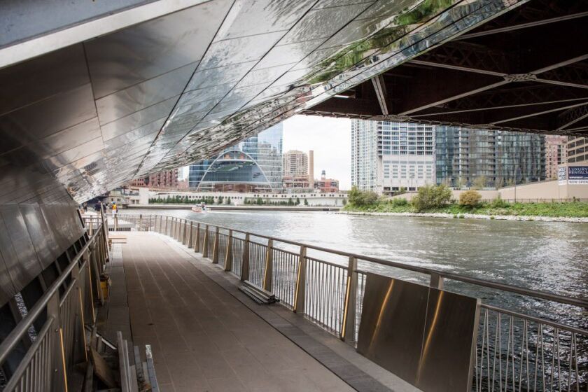 The Chicago Riverwalk under the the Franklin Street bridge. | Santiago Covarrubias/Sun-Times
