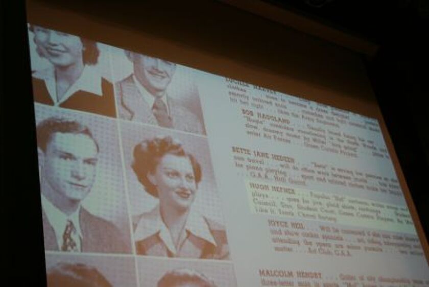<small><strong> Steinmetz grad Hugh Hefner already was nicknamed “Hef” when he attended the Chicago high school. | Steinmetz Star photo</strong></small>