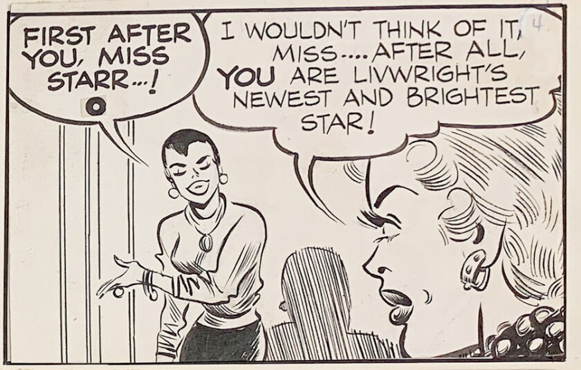 A 1954 “Brenda Starr” panel at the Chicago Cultural Center exhibit “Chicago: Where Comics Come to Life (1880-1960).”