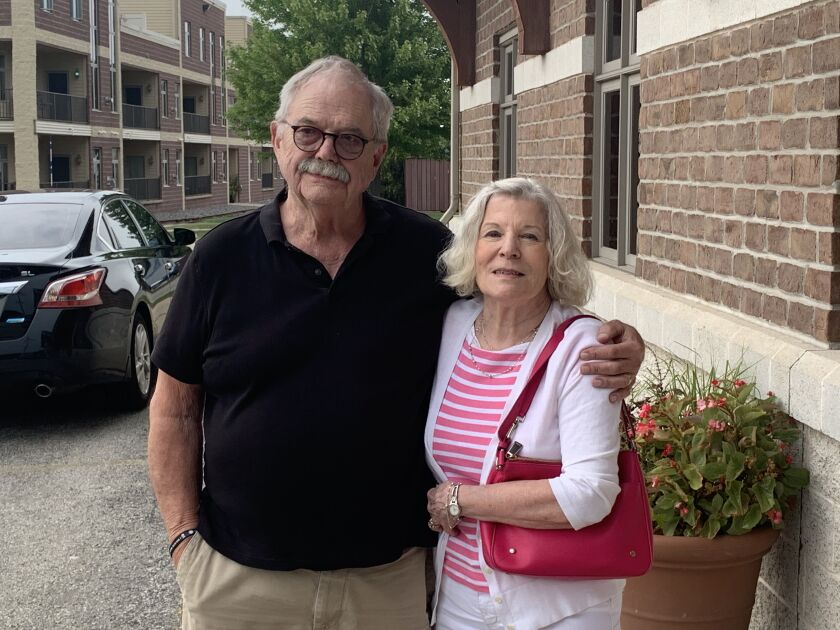 David L. Lindstrom and Mary Lindstrom, parents of Nate Lindstrom, in De Pere, Wis.