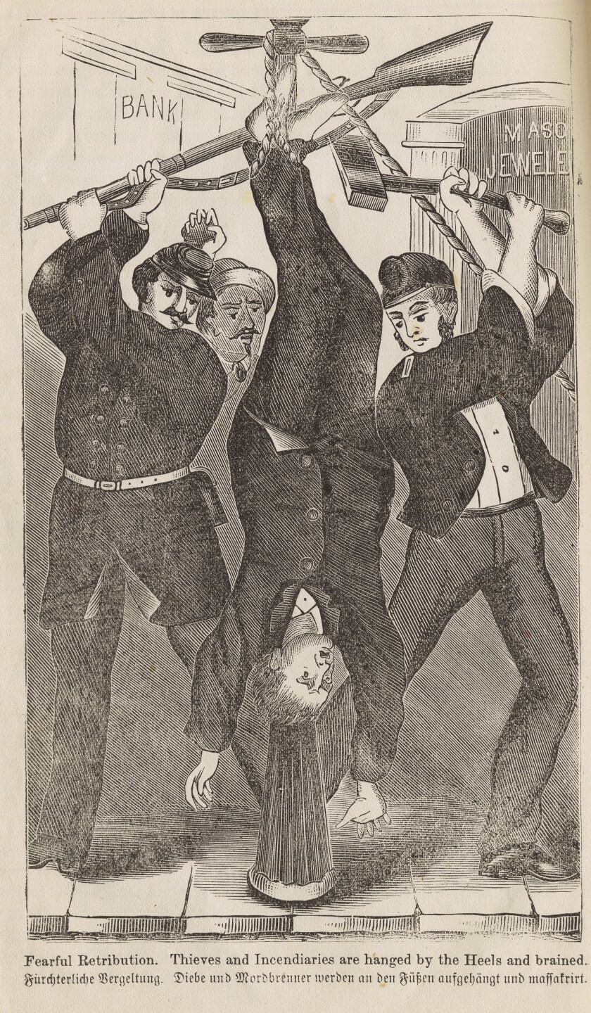 Fearful Retribution: Thieves & Incendiaries are hanged by the Heels and brained