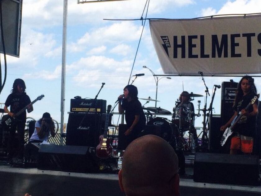The Helmets perform at Lollapalooza’s Kidzapalooza on Saturday. | SELENA FRAGASSI PHOTO /FOR THE SUN-TIMES