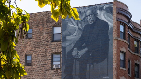 A mural of late Chicago artist Richard Hunt is at 1515 E. 54th St. in Hyde Park.