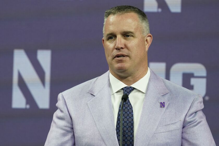 Northwestern head coach Pat Fitzgerald.
