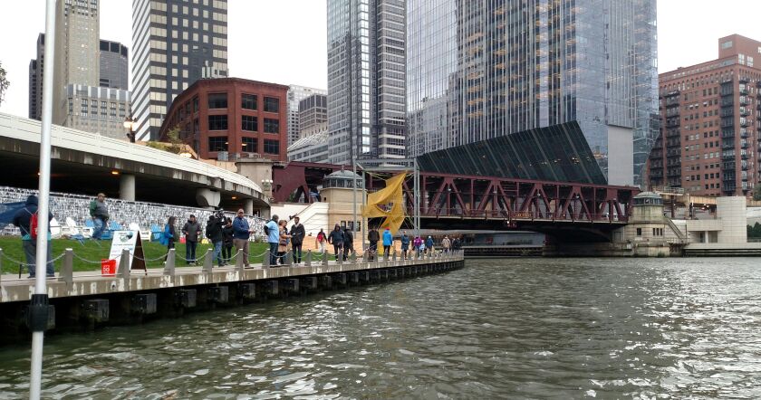 The scene from the Chicago River during the second Chicago Fishes event.<br>Credit: Dale Bowman