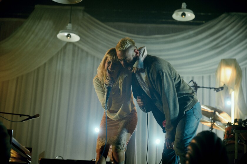 Hayley Williams sings with special guest Mike Kinsella of American Football during her show Tuesday, April 21 at Aragon Ballroom.