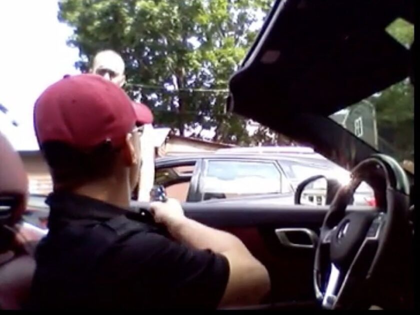 Thaddeus “T.J.” Jimenez is caught on a cellphone video shooting Earl Casteel in the legs on Aug. 17, 2015 in Irving Park on the Northwest Side. Jimenez was arrested minutes lat