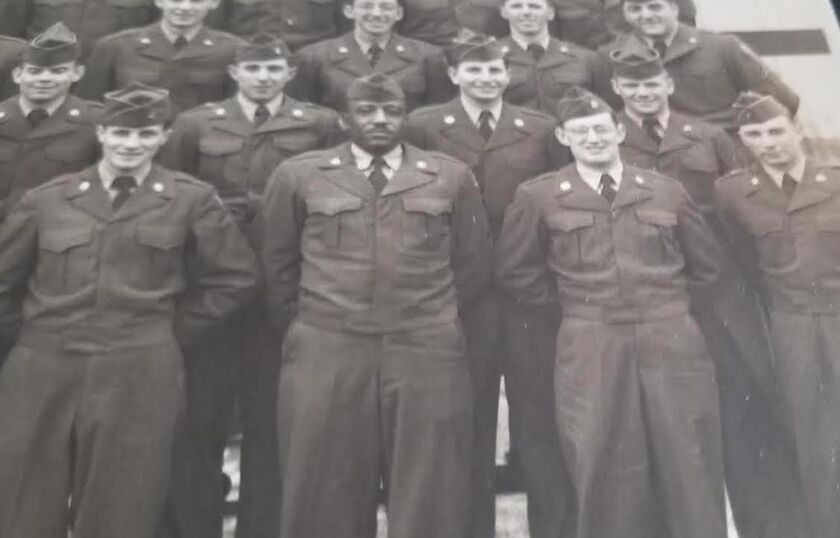 Patrick Lynch (front, second from right) was a radar repair specialist in the Army during the Korean War.