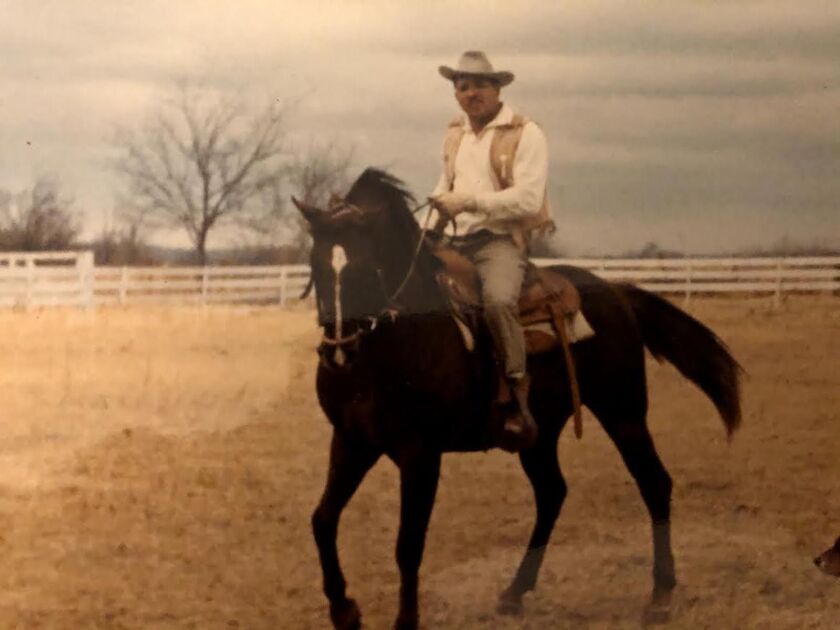 Herman Roberts at his ranch in Oklahoma.