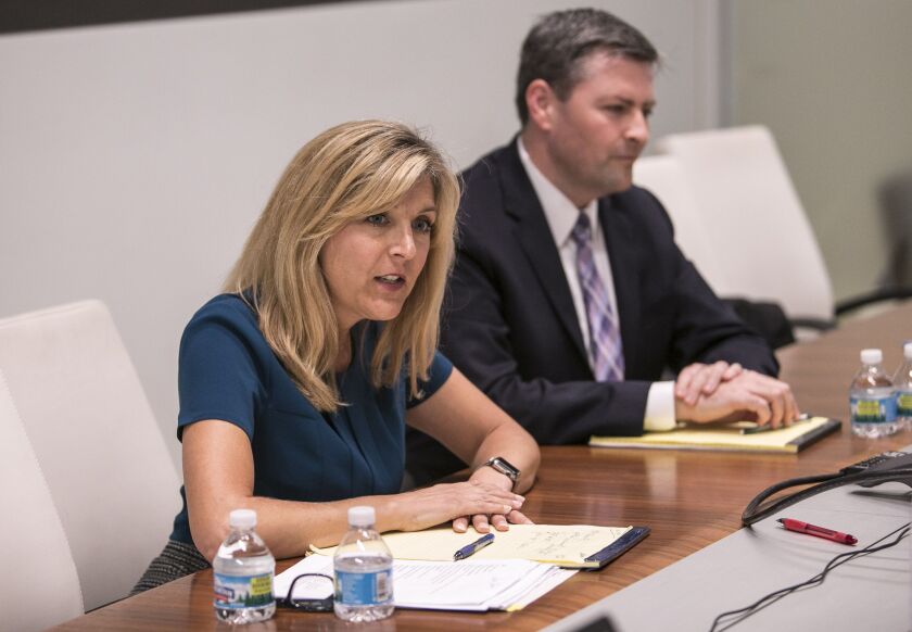 Democrat Terra Costa Howard, left, and Republican Peter Breen, Ill. House nominees in the 48th District that includes part of DuPage County. | Rich Hein/Sun-Times