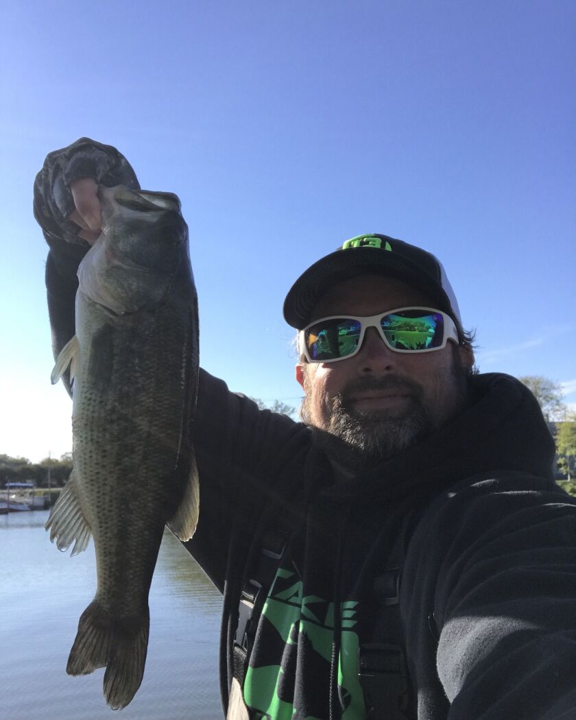 Ken “Husker” O’Malley caught this fall largemouth bass. Provided photo