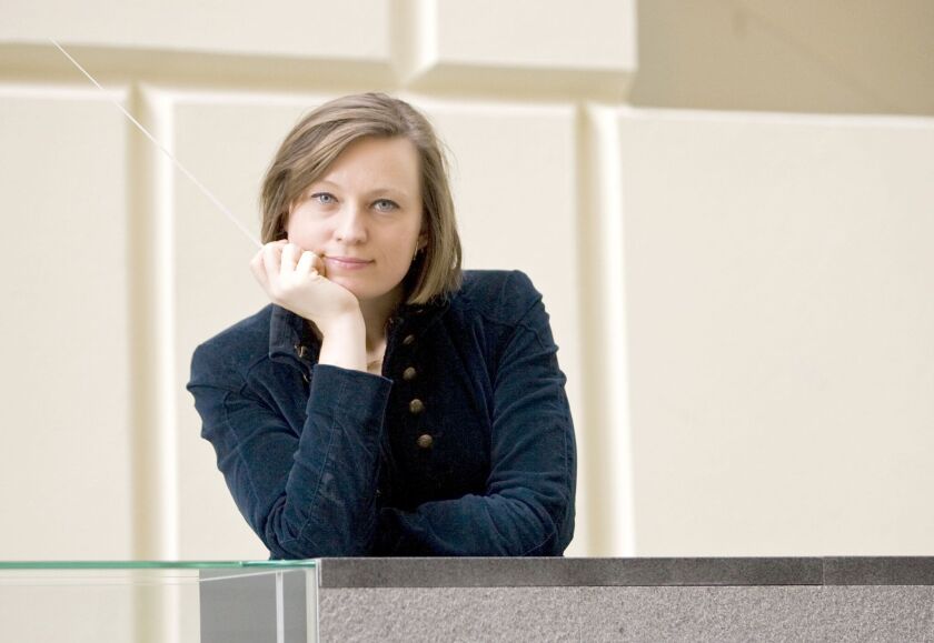 Anna Duczmal-Mroz, the current Taki Alsop Fellow, who will conduct Jessie Montgomery's