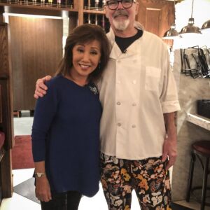Linda Yu with pizza chef Mike Clark at LaBriola Ristorante in Chicago. | Sun-Times Staff