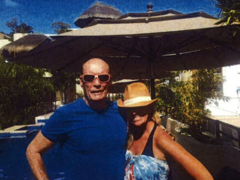 Former Chicago Board of Trade Chairman Patrick Arbor posed for this photo with friend Giselle Coates in Playa del Carmen, Mexico in 2017. | Sun-Times File Photo.