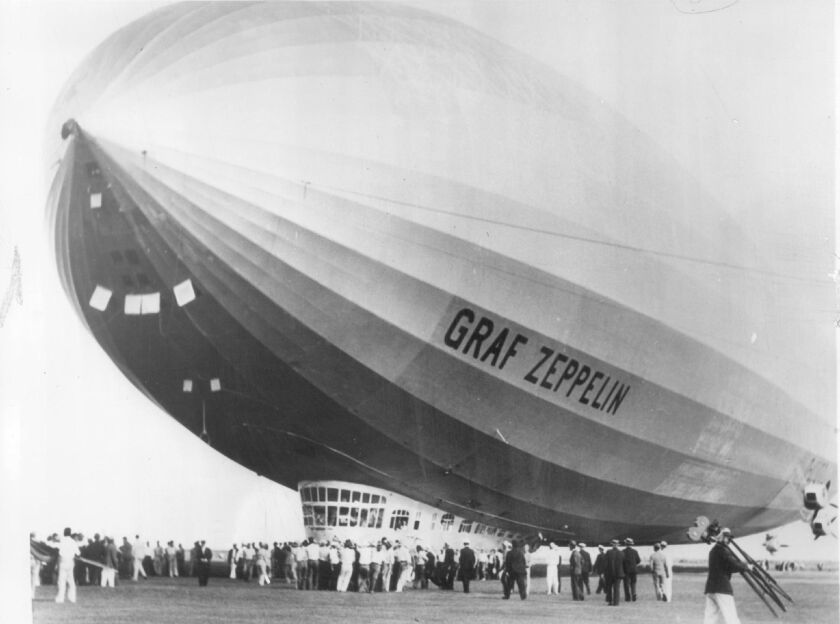 The dirigible Graf Zeppelin is shown in Miami after arriving from South America in 1933. It was on its way to Chicago for the World’s Fair. | File photo