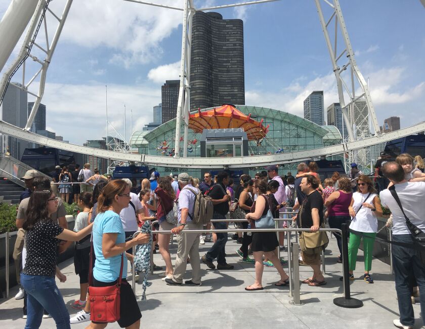 Navy Pier’s new Ferris wheel, the Centennial Wheel, opened Friday, replacing the former Ferris wheel that stood at the pier from 1995 to 2015. The Centennial Wheel is about 50 feet taller than the previous wheel and has more comfortable gondolas featuring