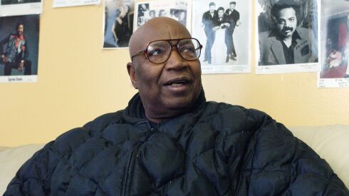 Chicago disc jockey/promoter Pervis Spann at WVON in 2002.