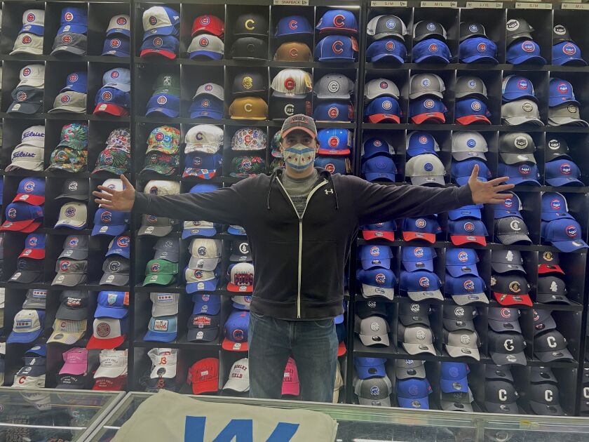 Josh Sklar, 40, inside Sports World Chicago, 3555 N. Clark St. He’s one of the owners of the store.