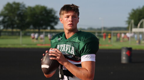Batavia quarterback Mike Vander Luitgaren participates in a preseason practice.