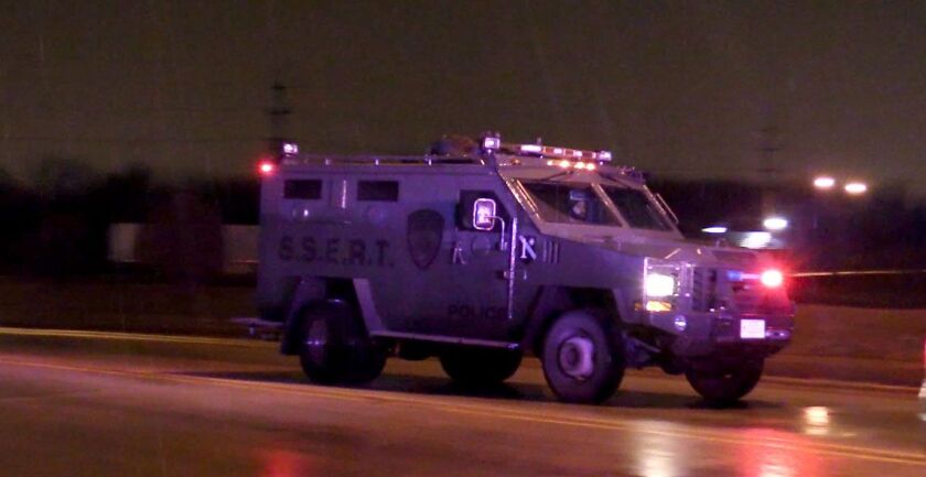 The South Suburban Emergency Response Team arrives on scene early Tuesday at 138th and Halsted streets in Riverdale. | Justin Jackson/ Sun-Times