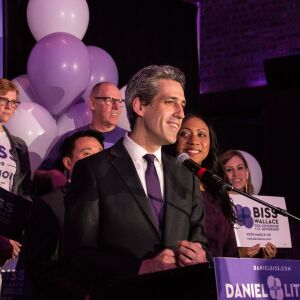 Daniel Biss speaks at Old Country Smokehouse, Tuesday night. | Erin Brown/Sun-Times