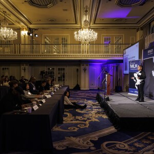 Kalani Cox-Dembry presents her speech to judges and an audience at the 7th annual MLK Jr. Oratory Competition at The Duke Hotel.