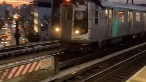 Subway surfing in New York.