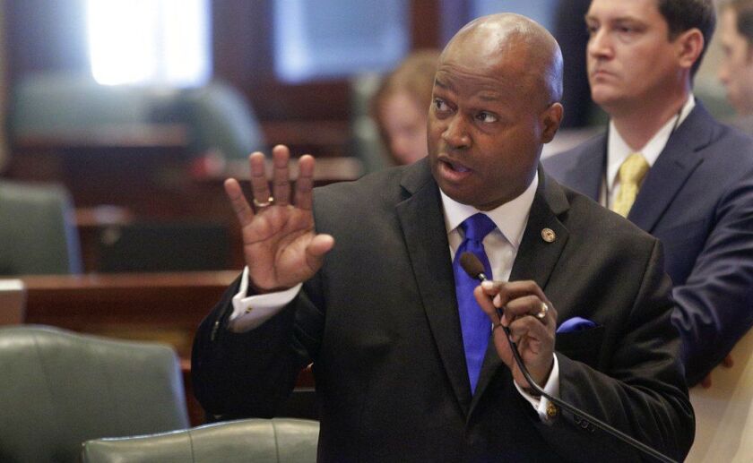State Rep. Emanuel “Chris” Welch, D-Hillside, speaks to lawmakers at the Capitol in Springfield in 2016.