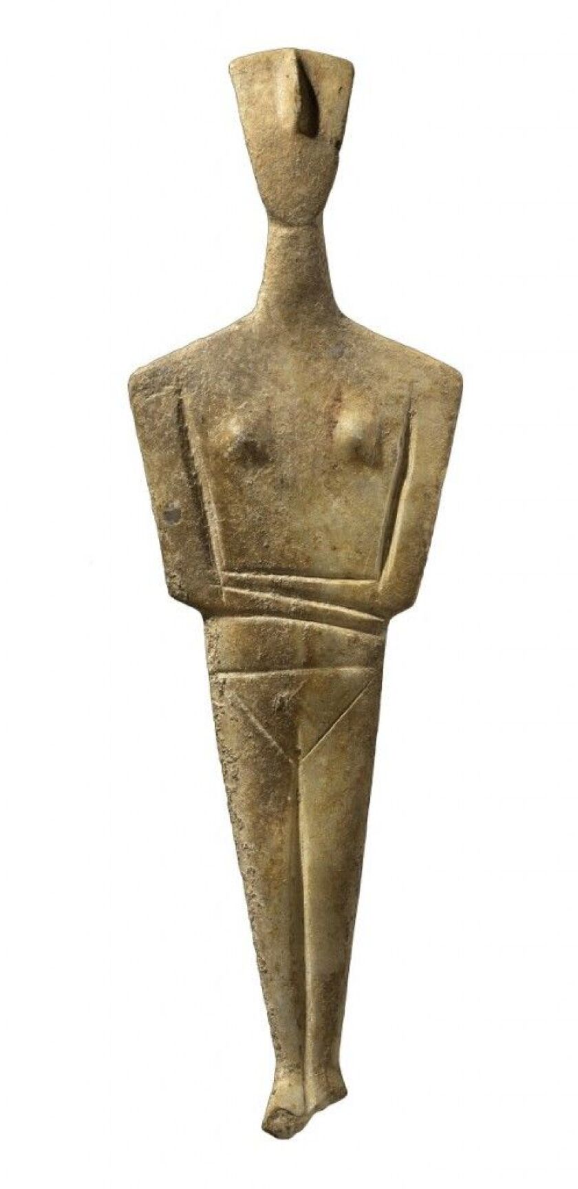 Cycladic figure, part of The Field Museum’s exhibition, “The Greeks: Agamemnon to Alexander the Great.” (Courtesy of National Archaeological Museum, Athens). | FIELD MUSEUM