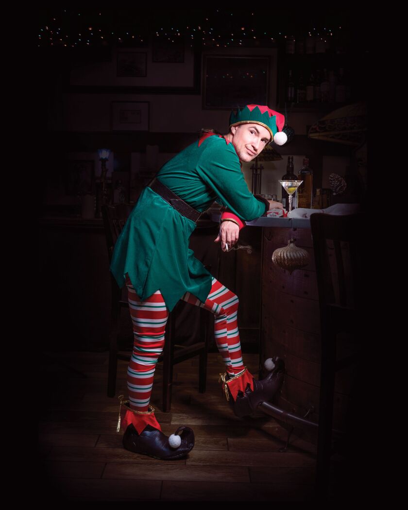 Matt Crowle as Crumpet in “The Santaland Diaries” at the Goodman Theatre. | Frank Ishman