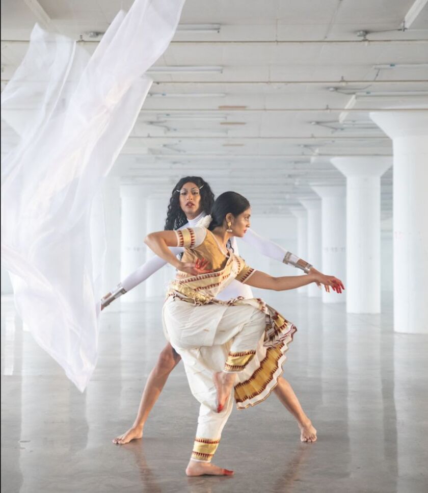  ”Moods of Nāyikā” by Abhijeet (left) and Ashwaty Chennat is among the works featured at PIvot Arts Festival. photo by Sarah Gaglione