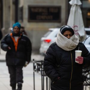 A woman all bundled up walks down Wabash Ave. in The Loop, Friday afternoon, while temperatures were well below freezing, Friday, Jan. 25, 2019, in Chicago. | Tyler LaRiviere/Sun-Times