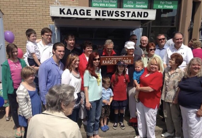 The Kaage family turned out in force in 2012 when their Edison Park newsstand location was designated Kaage’s Corner. Irv Kaage Jr. and his wife Muriel Kaage struggled with being cut off from family members when they were quarantined with COVID-19.