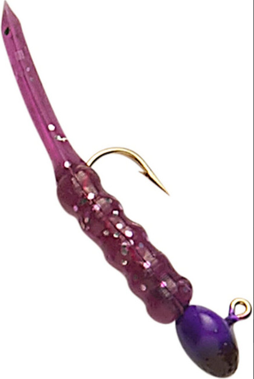 The Ratso — a $1.50 ice-fishing jig that was one of the ones that Poppee Matan hand-poured and his wife Helen and son Walt finished by affixing the plastic tails.