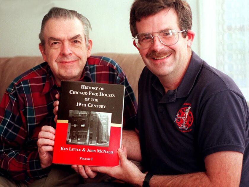 Ken Little (left) and the Rev. John McNalis co-authored books about Chicago firehouses. | Sun-Times files