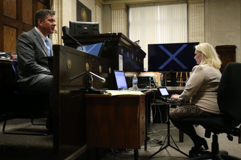 Chicago Police Officer Jason Van Dyke takes the stand at his murder trial Tuesday. | Antonio Perez/Chicago Tribune pool photo