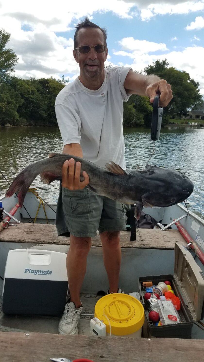 Don Luptak with his catfish and “biggest thrill” on an Illinois lake. Provided photo