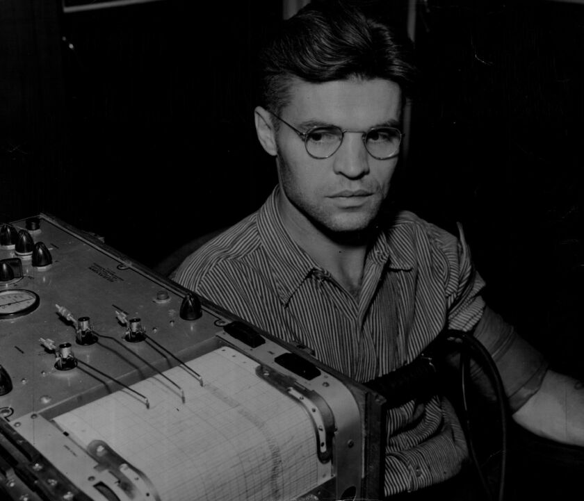 Joseph Majczek takes a lie detector test at the Stateville Correctional Center in 1944.
