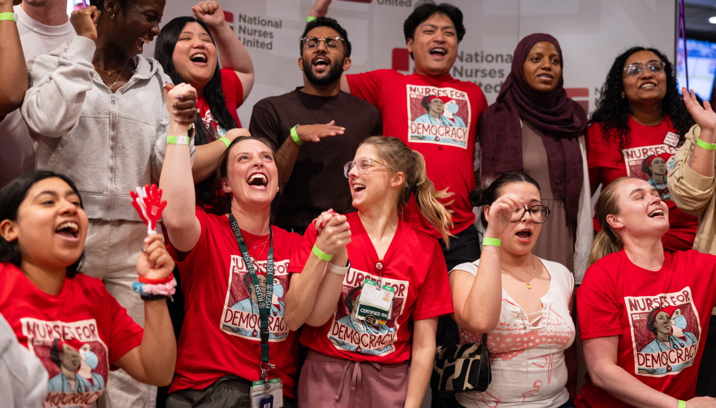 Rush University Medical Center nurses celebrate successful vote to unionize