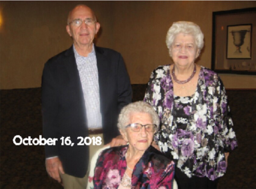 Louise Schaaf with her children Ruth Arend, 85, and Henry Schaaf, 75.