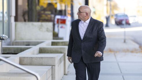 Robert Crimo Jr., the father of Robert Crimo III, walks into the Lake County Courthouse at 302 Washington St in Waukegan, Illinois, Tuesday, November 1, 2022.