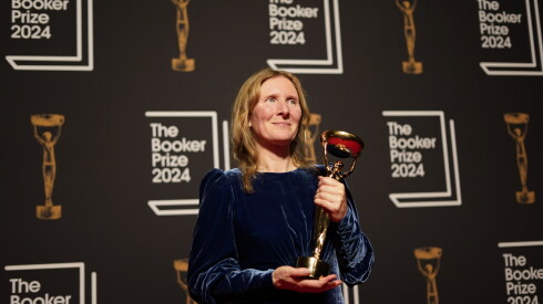 Samantha Harvey after winning the 2024 Booker Prize for her novel "Orbital."