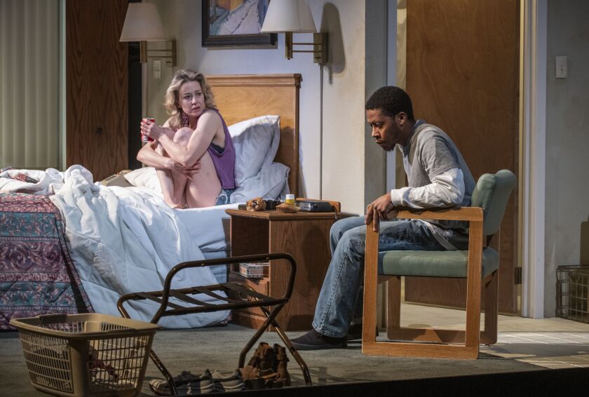 Namir Smallwood and Carrie Coon star in Steppenwolf’s production of “Bug.”