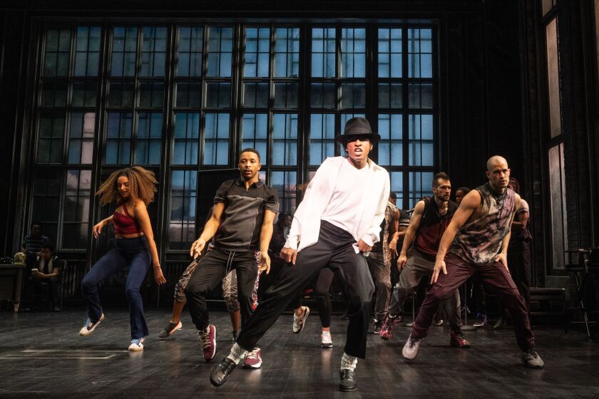Miles Frost as Michael Jackson with the Broadway company of “MJ” the musical.