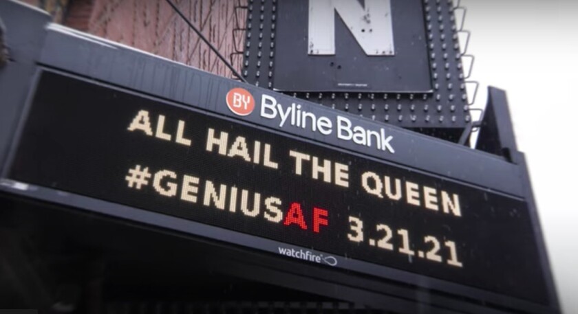 The marquee the Aragon Ballroom in Chicago.