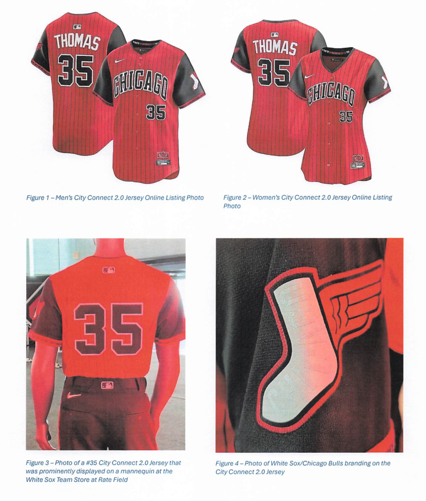 Images of Frank Thomas jerseys for sale, allegedly without the player's consent.